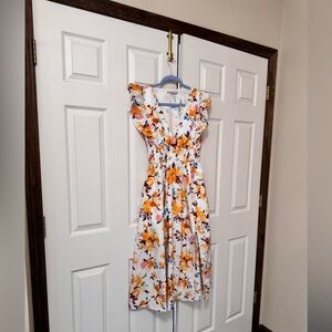 Abercrombie and Fitch Women  Flutter Sleeves Floral Midi dress